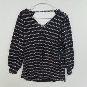 93.  Doe & Rae NWT Women's Long Sleeve Pullover Top Black Size S,M,L